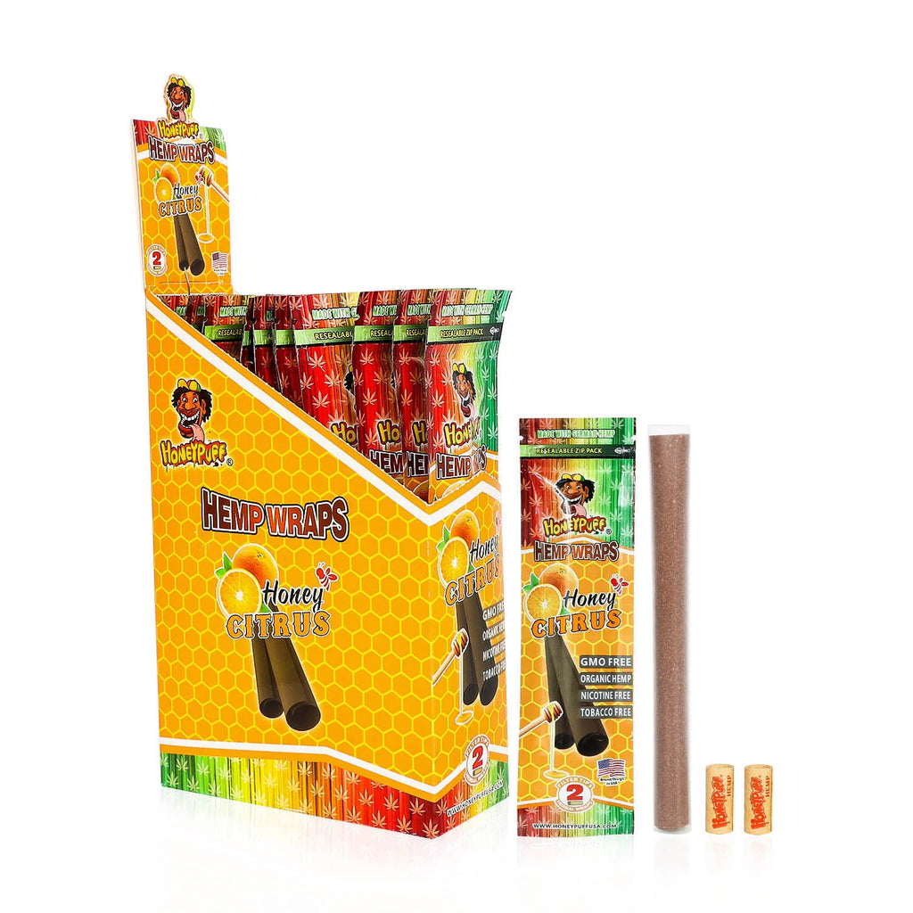 HONEYPUFF Orange  2 Hemp Wraps | 2 Pre rolled tip