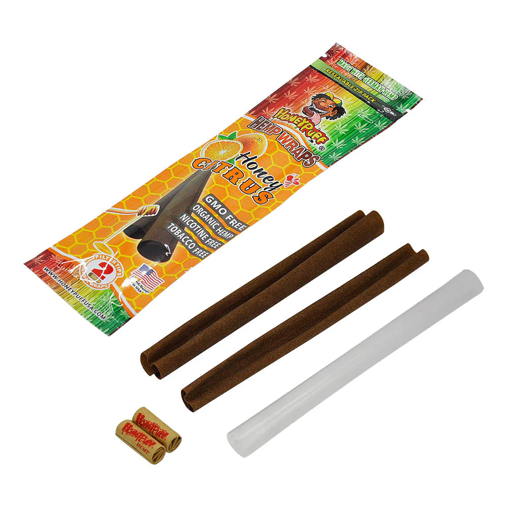 HONEYPUFF Orange  2 Hemp Wraps | 2 Pre rolled tip