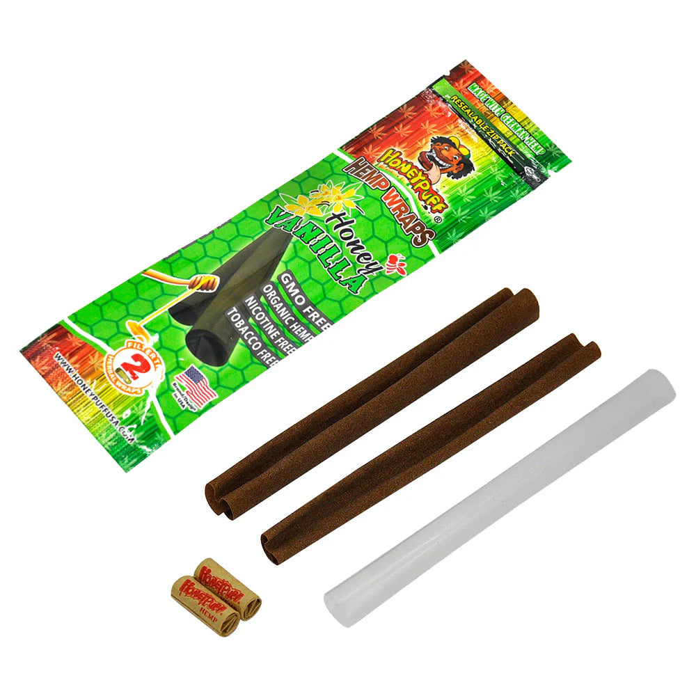 HONEYPUFF  Vainilla  2 Hemp Wraps | 2 Pre rolled tip