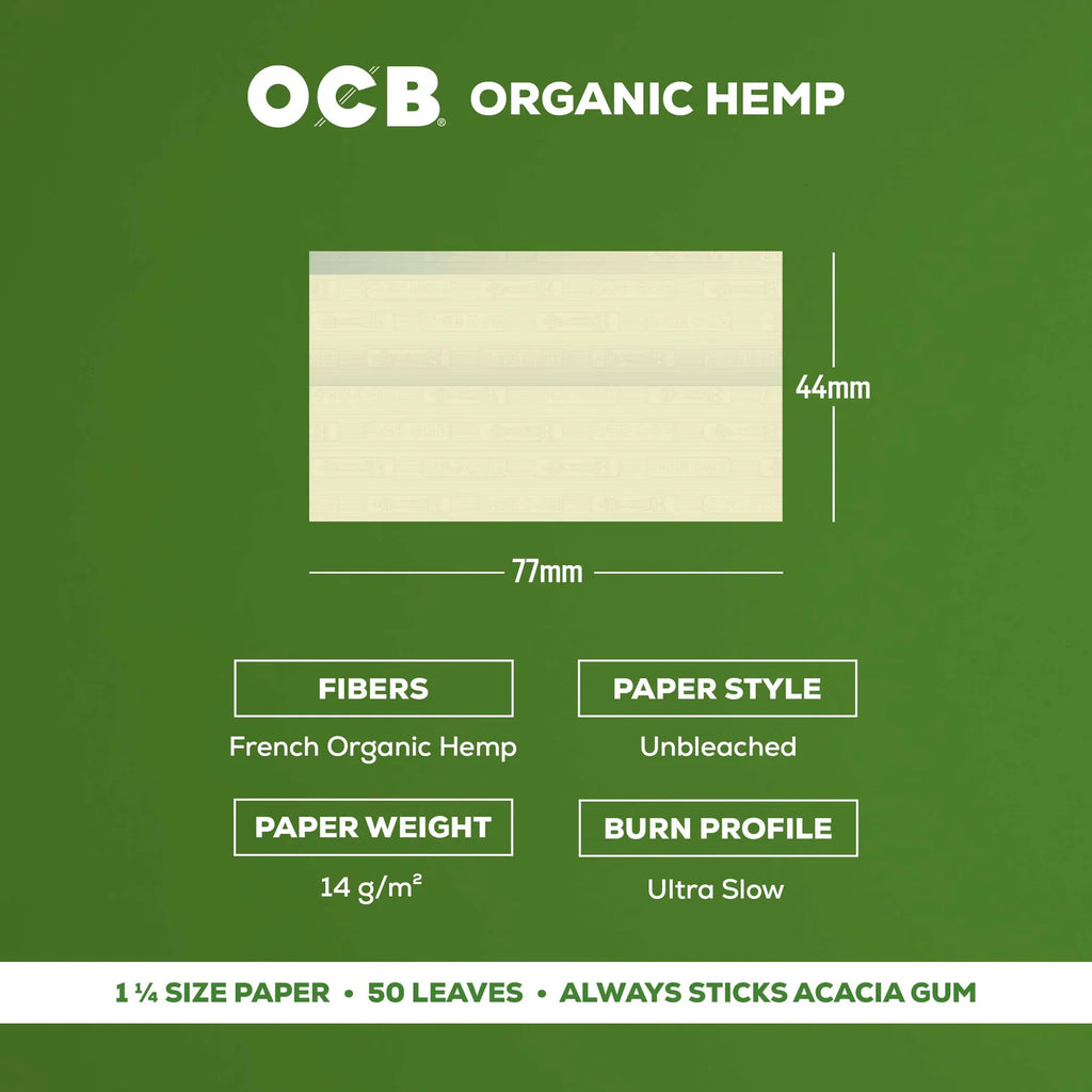OCB Organic Hemp 1¼ Rolling Papers 50 HOJAS