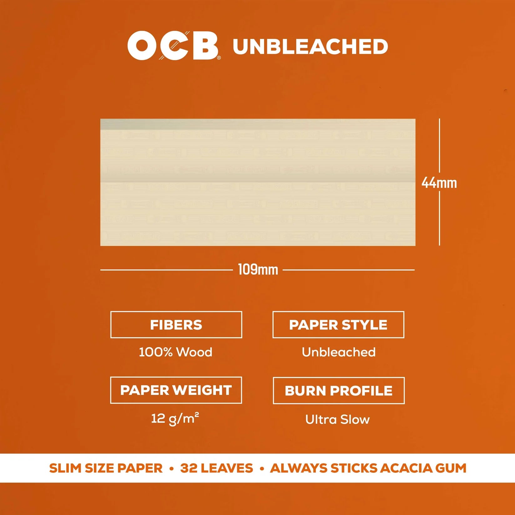 OCB Unbleached King Slim Rolling Papers